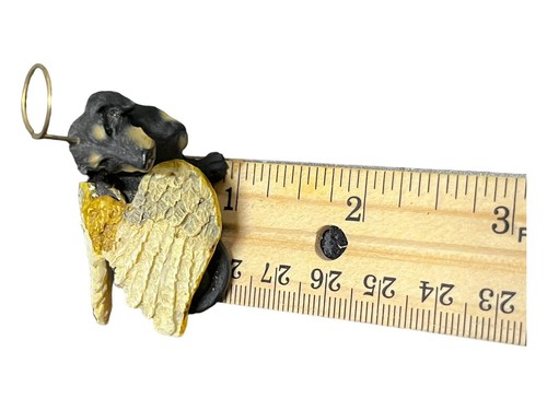 Dachshund Angel Christmas Dog Ornament: Black DTAX 19B, Wings & Halo - Picture 15 of 18