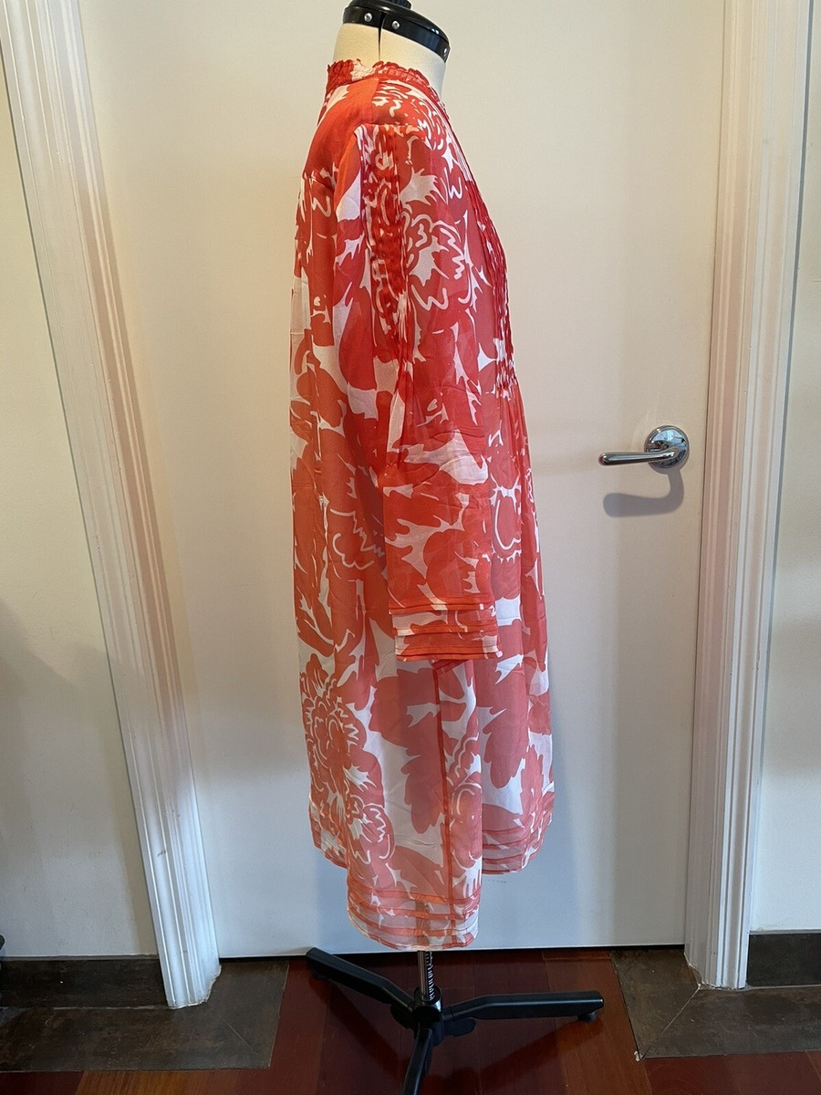 DVF Layla Dress Red Ombré Floral Pattern
