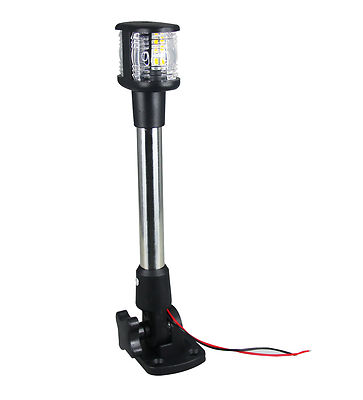 Pactrade Marine Boat Pontoon 11'' Folding SS Anchor LED Navigation Light 12V