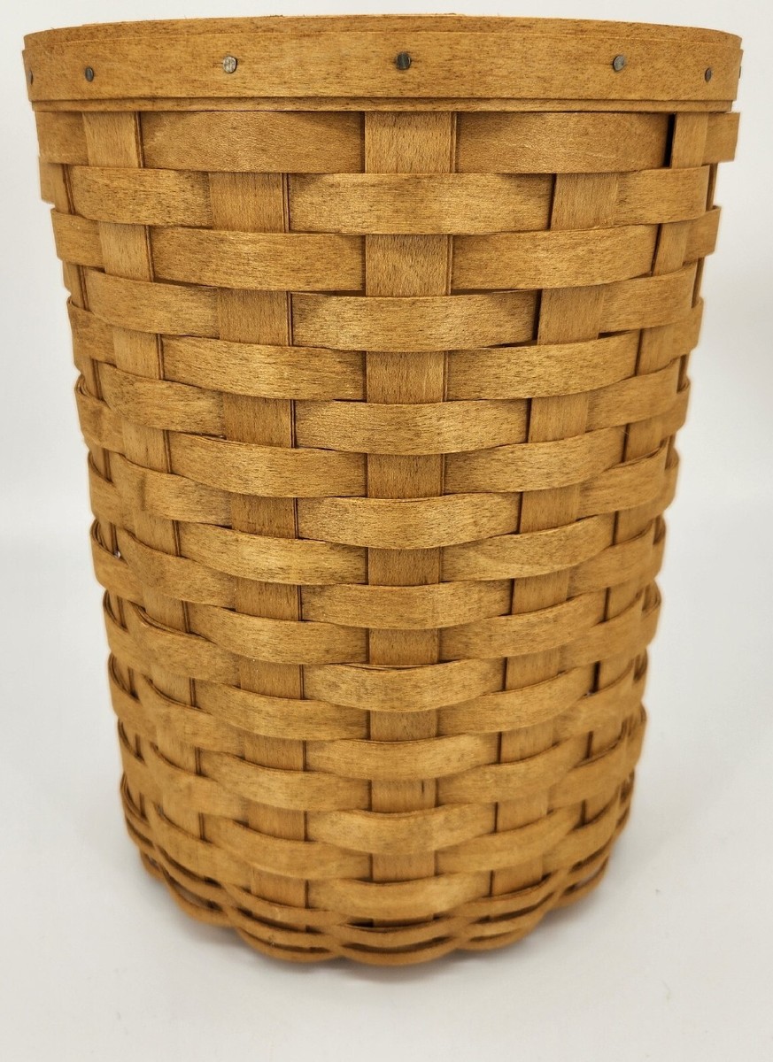 RARE Longaberger 2004 Roll Away Basket WASTE CHAMPAGNE~SMALL