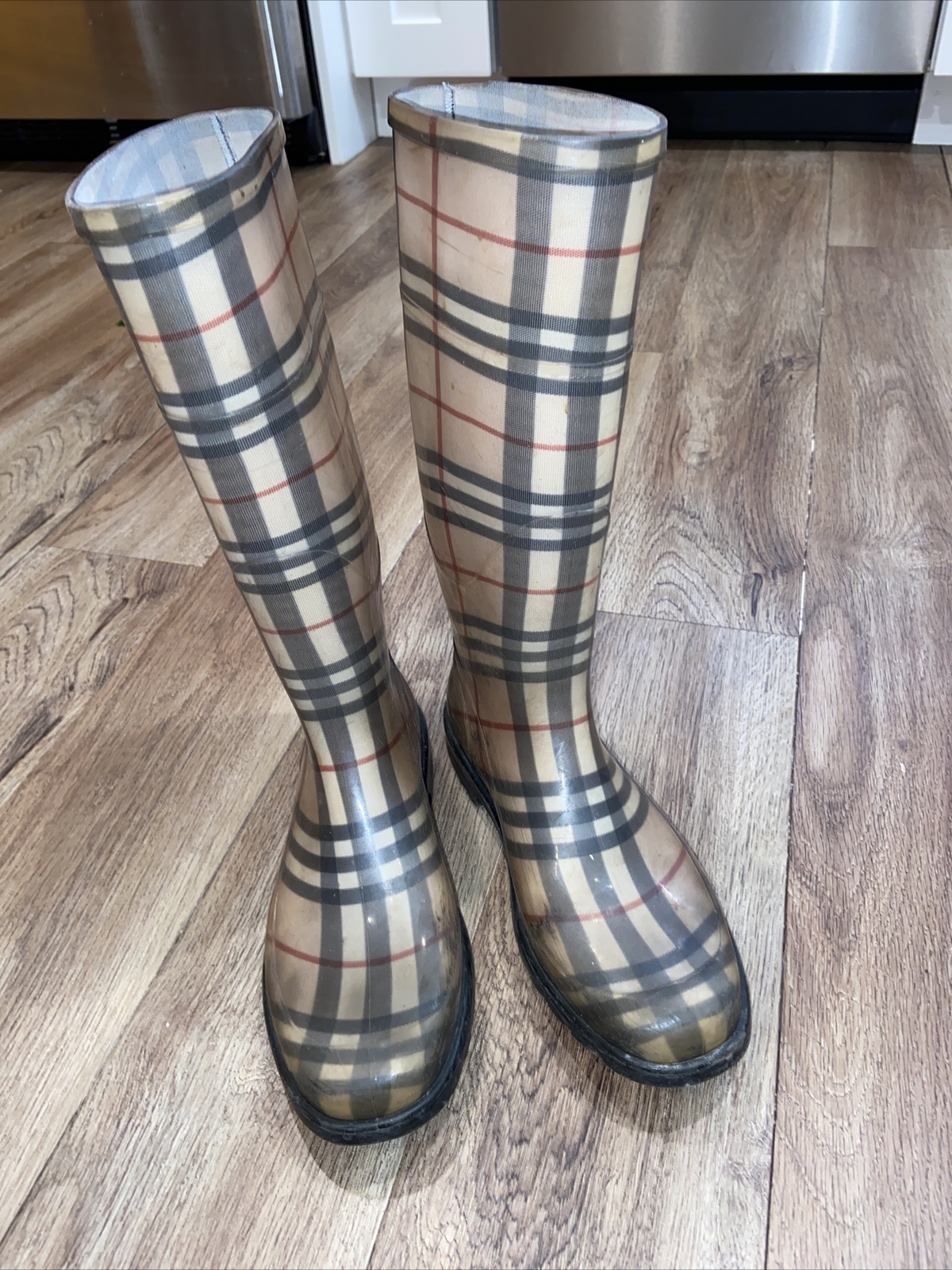 burberry plaid boots