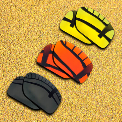 3 Pairs Lenses Replacement for-Oakley Triggerman Polarized-Black&Orange Red&Gold