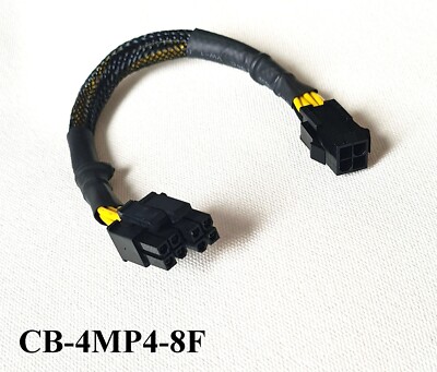 Power Supply P4 Adapter Cable 4-pin to EPS ATX 8-pin 8.75'' Black Sleeve 18 AWG