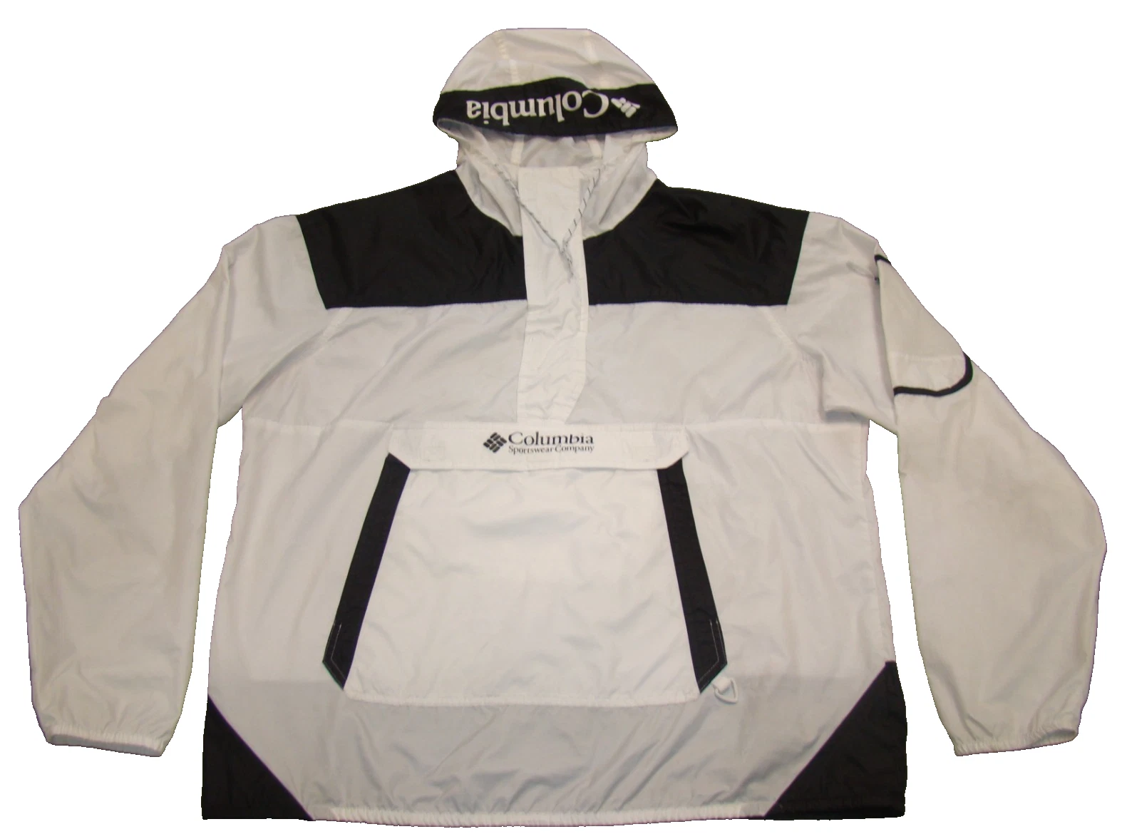 Columbia Men's XL Challenger White Packable Lightweight 1/4 Zip Windbreaker