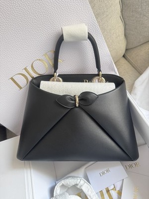 Dior Cigale Black Leather Medium Bag Gold Hardware SS 2026 Neu mit Etikett