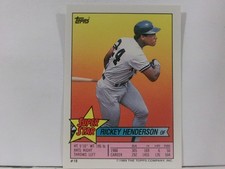 1989 Super Star Sticker Back Cards #18 RICKEY HENDERSON - PAUL MOLITOR FOIL