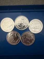 5x Royal Mint Britannia 2016 UK 1oz 999 Fine Silver Bullion Coins