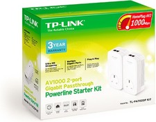 TP-Link TL-PA7020P AV1000 Powerline Adapter 2-Port Gigabit Passthrough ethernet