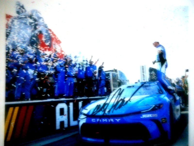 Denny Hamlin 2026 NASCAR ALL STAR VICTORY LANE CELEBRATION signed 8x10 photo
