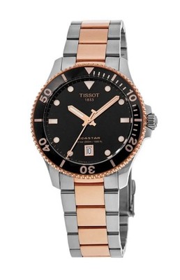 Tissot Seastar Diver , 40mm Two-Tone Stainless Steel Black Dial 300m. 