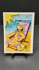 ACEO Original Art 2.5X3.5 Trading Card Actually, Cats Tabby Cat At The Ocean — photo 1