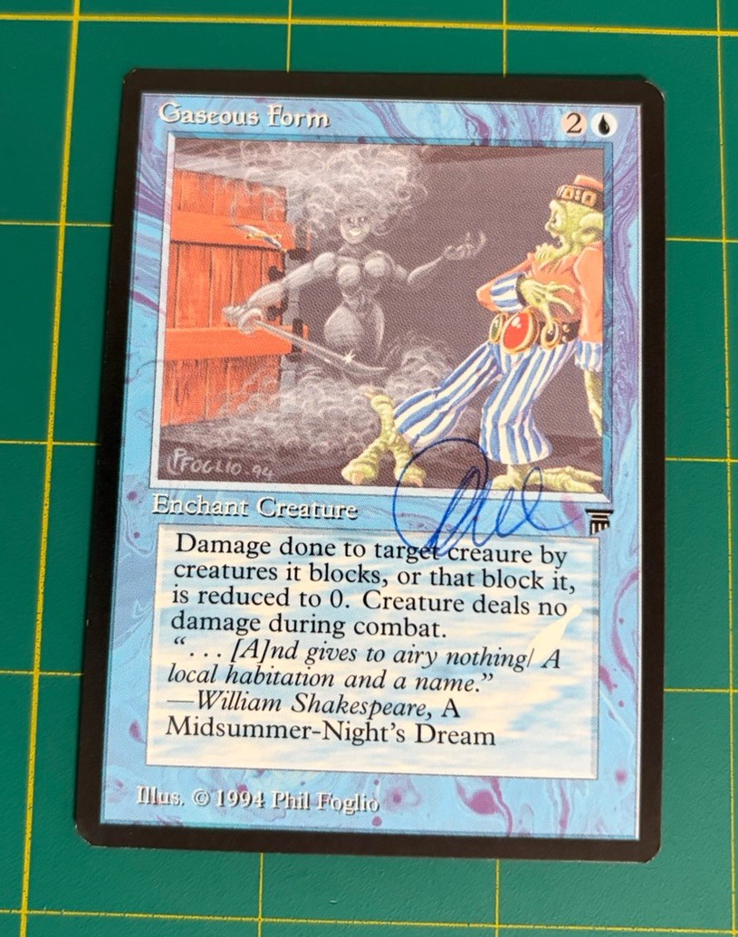 Gaseous Form Artist Proof SIGNED Phil Foglio Mtg Legends Magic