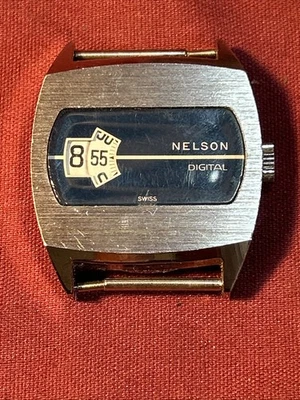 Vintage Nelson Swiss EB8800 Manual Wind Blue Dial 30mm Serviced Nelson Mechanical (Manual) Analog Wristwatches for sale | eBay main image 3