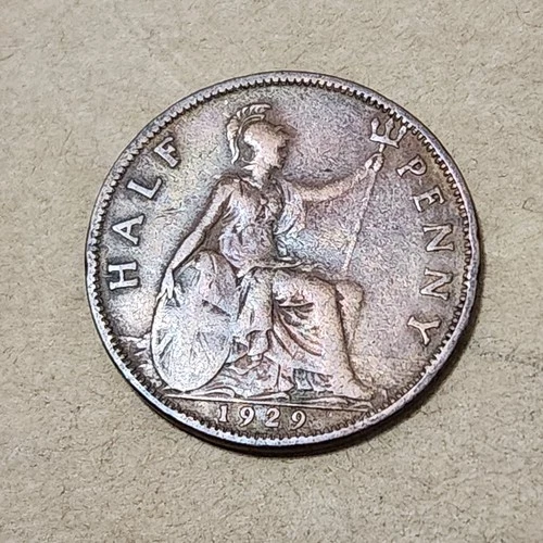 1929 George V Half Penny — photo from the most recent tracked eBay sale