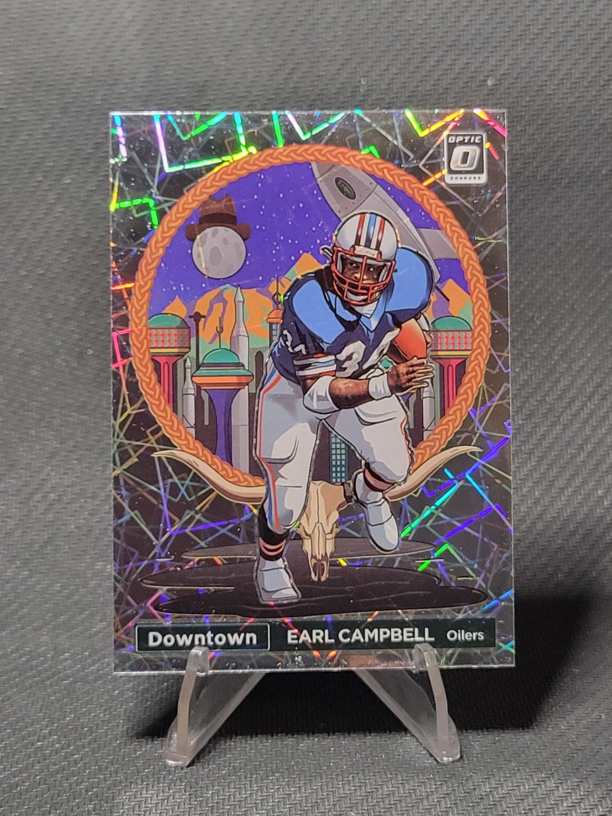 2022 Donruss Optic Earl Campbell Downtown Prizm Case Hit SSP Oilers