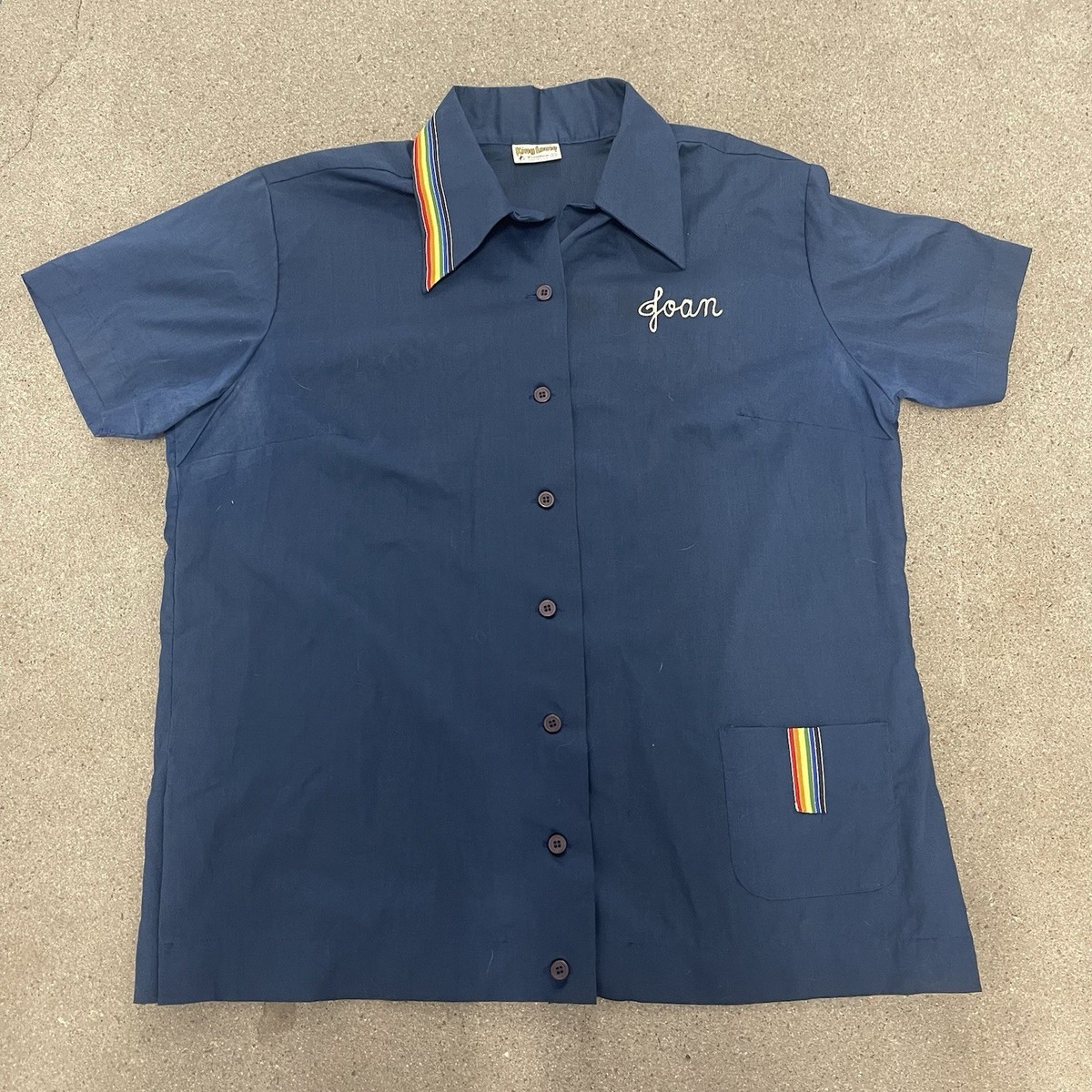 60s〜 King Louie Bowling Shirt USA stitch Vintage 60s/70s King Louie Chainstitch Custom Bowling Button