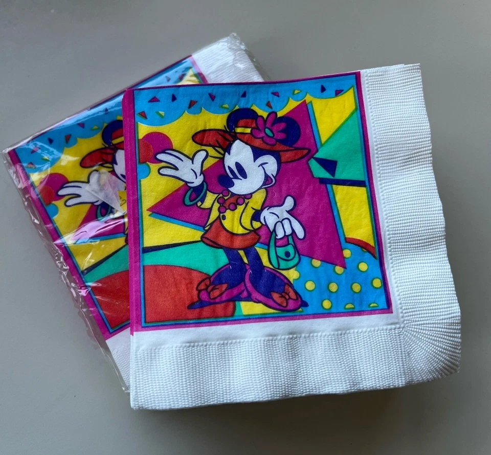 Vintage 90’s Disney Hip Minnie Mouse Birthday Party Plates Cups Napkins Hats Etc - Image 4 of 4