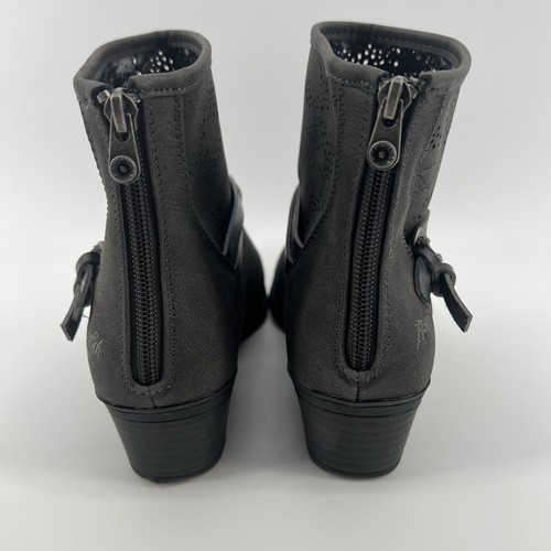 Blowfish Malibu Gray Black Synthetic Ankle Boots Textured Size 9 - Picture 4 of 8