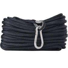 RainierSupplyCo 50ft Double Braided Nylon Boat Anchor Rope Marine Line w/ Thimbl