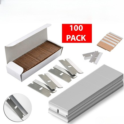 #ad 100 PCS Razor Blades Single Edge Extra Sharp Heat Treated Safety Knife Scrapers $6.76