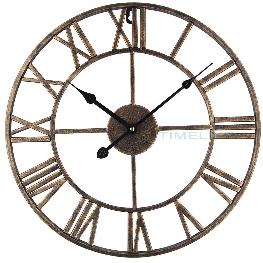 Large Roman Wall Clock, Rustic Vintage Metal Oversized Big Clock Home Living ...