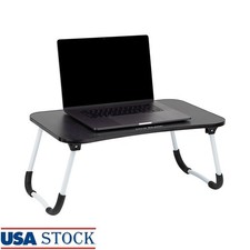 Foldable Bed Tray Portable Lap Desk W/Cup Holder Laptop Reading Gaming Black New