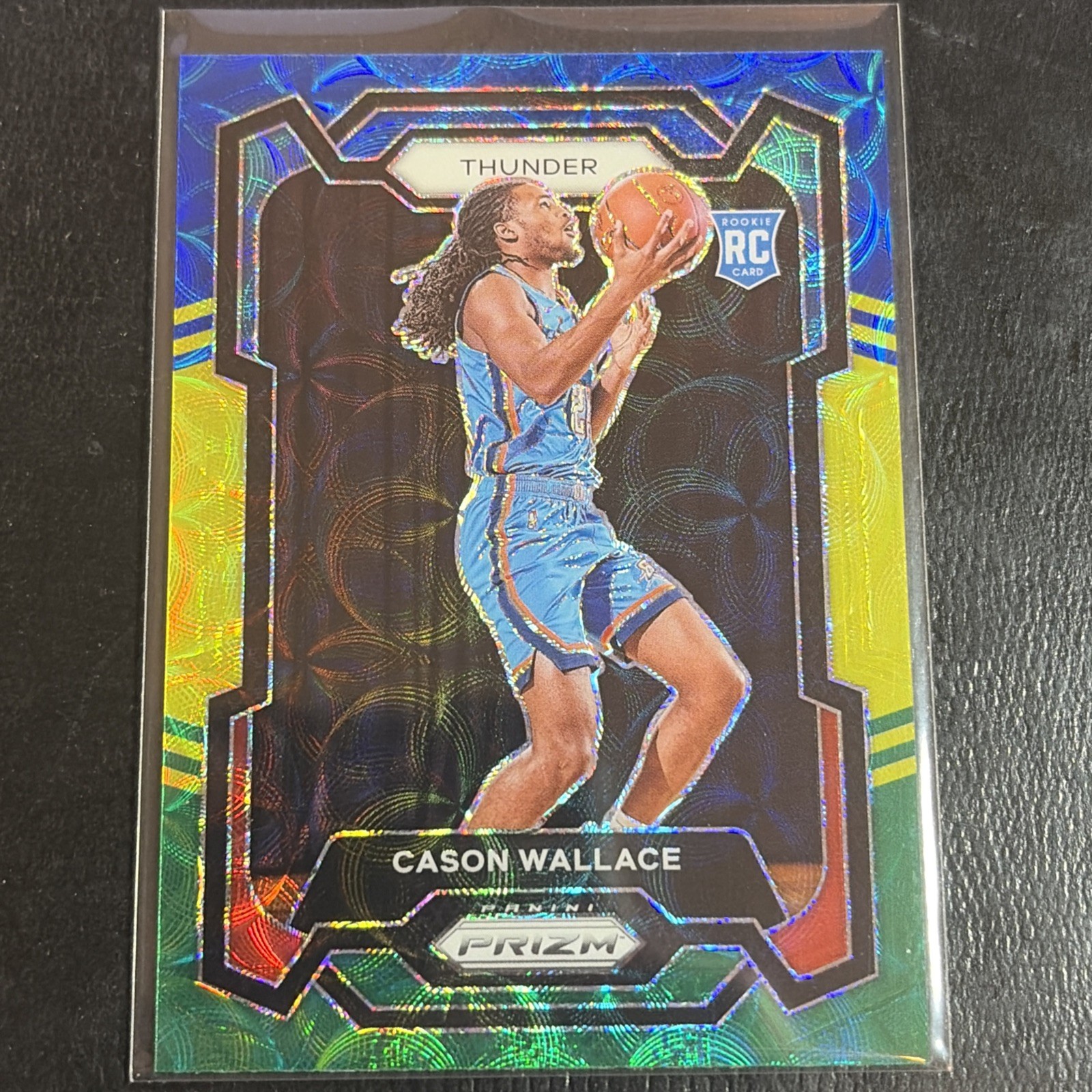 Cason Wallace RC 2023-24 Panini Prizm Choice Blue Yellow Green #139 OKC