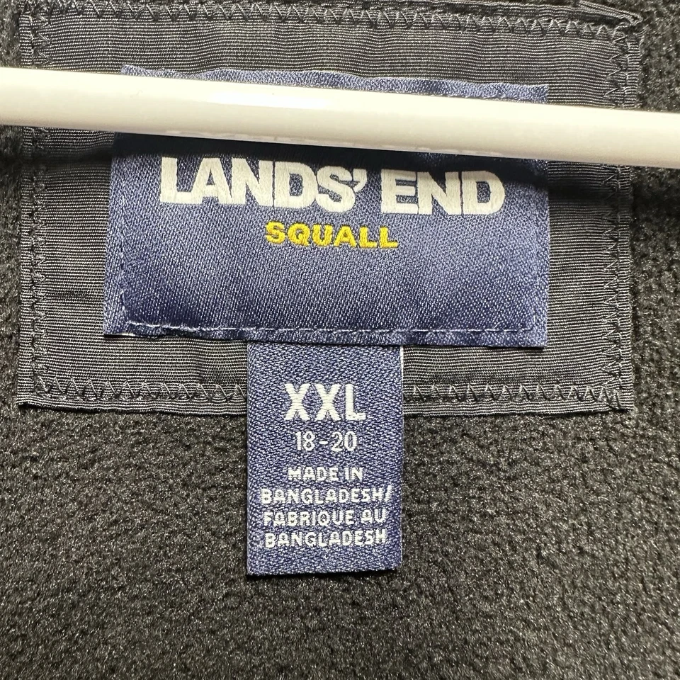 Lands End Squall Jacket Youth Kids 2XL 18-20 Black Fleece Lined Winter Coat EUC - Image 4 of 4