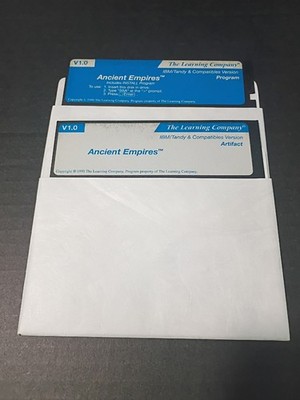 1990 PC Game Ancient Empires by The Learning Company 5.25  Floppy Disk IBM Tandy