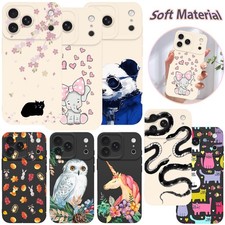 Shockproof Case For iPhone 17 16e 15 Pro Max 14 13 Animals Pattern Rubber Cover