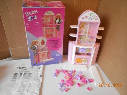 Vintage Barbie 2 in 1 China Cabinet Play set From 90s Rare Mattel Boxed.
