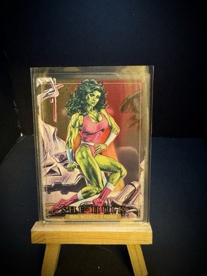 Marvel Masterpieces  92 Platinum #82 She-Hulk Plexi Short Print Parallel Card