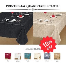 Tablecloth Damask Floral Jacquard Table Runner & Napkin Parties Wedding All Size