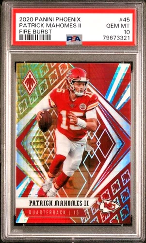 PATRICK MAHOMES PSA 10 FIRE BURST 2020 PANINI PHOENIX #45 NFL KANSAS CITY CHIEFS