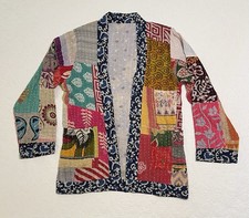 Reversible Patchwork KANTHA Jacket Batik Hippie Boho S/M/L Unbranded
