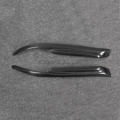 Carbon Fiber Eyelid Eyebrows Lids Headlight Trim Covers For Mitsubishi EVO 01-07