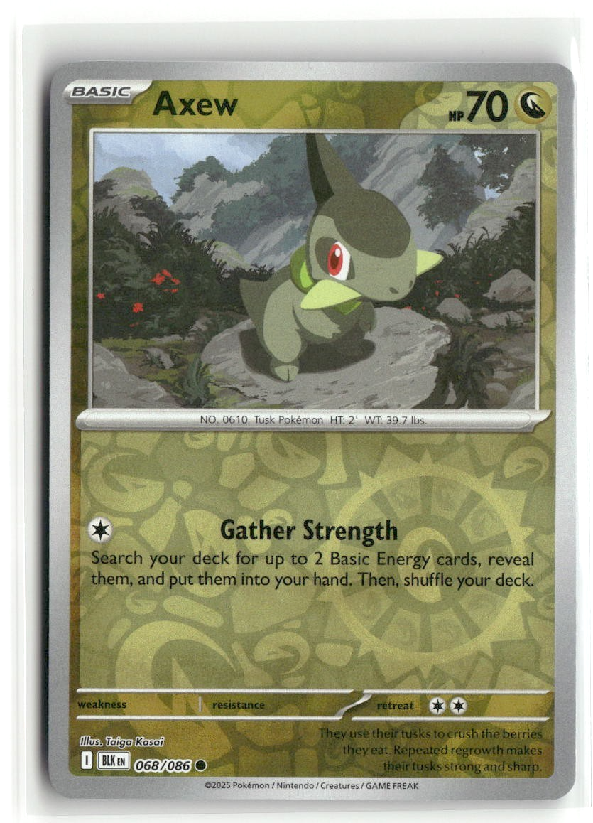 Axew 068/086 Reverse Holo Black Bolt Pokemon TCG NM | eBay