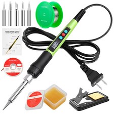 Kit Fer à Souder, Kits Pistolet à Souder Numérique LED 100W avec Céramique Vert 
