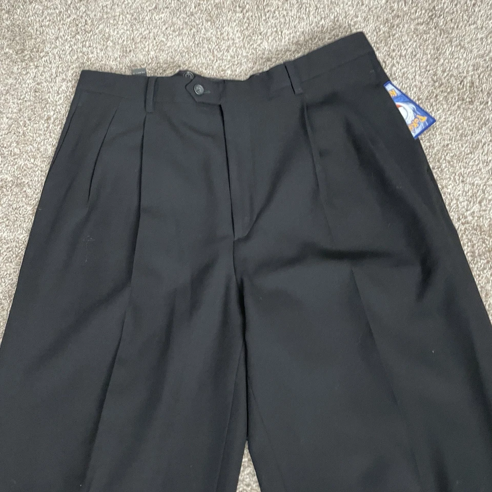 Banana Republic шерсти брюки мужские 36 x 30 черный плиссированные брюки с манжетами итальянский новый без ЯРЛЫКОВ - Изображение 3 из 4