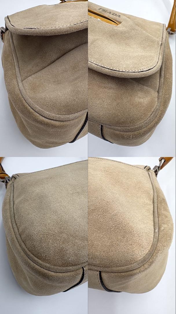PRADA Shoulder Bag Purse Logo Suede Leather Authentic thumbnail 20