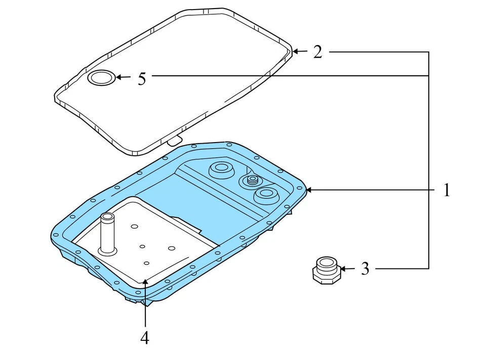 2004-2005 BMW 545I — масляный поддон/отстойник коробки передач 2333903 - Изображение 3 из 4