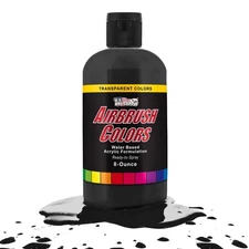 US Art Supply 8-Ounce Transparent Deep Black Airbrush Paint