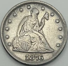 1876 Seated Liberty Silver 20C Piece .900 Ungraded Circulated US Coin