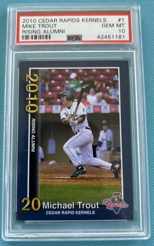 2010 Cedar Rapids Kernels * Rising Alumni * Rookie * Mike Trout * #1 * PSA 10