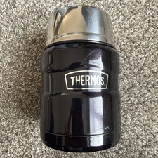 Thermos Stainless Steel 16oz Insulated Black Food Jar with Folding Spoon