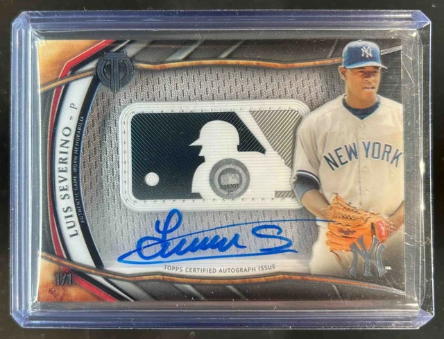 2018 Topps Tribute Luis Severino Prime Patch Auto Relics MLB Logo #1/1 Yankees