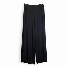 Eileen Fisher Women's Black Wide Leg Pants Pull On Classic Style Stretch XS