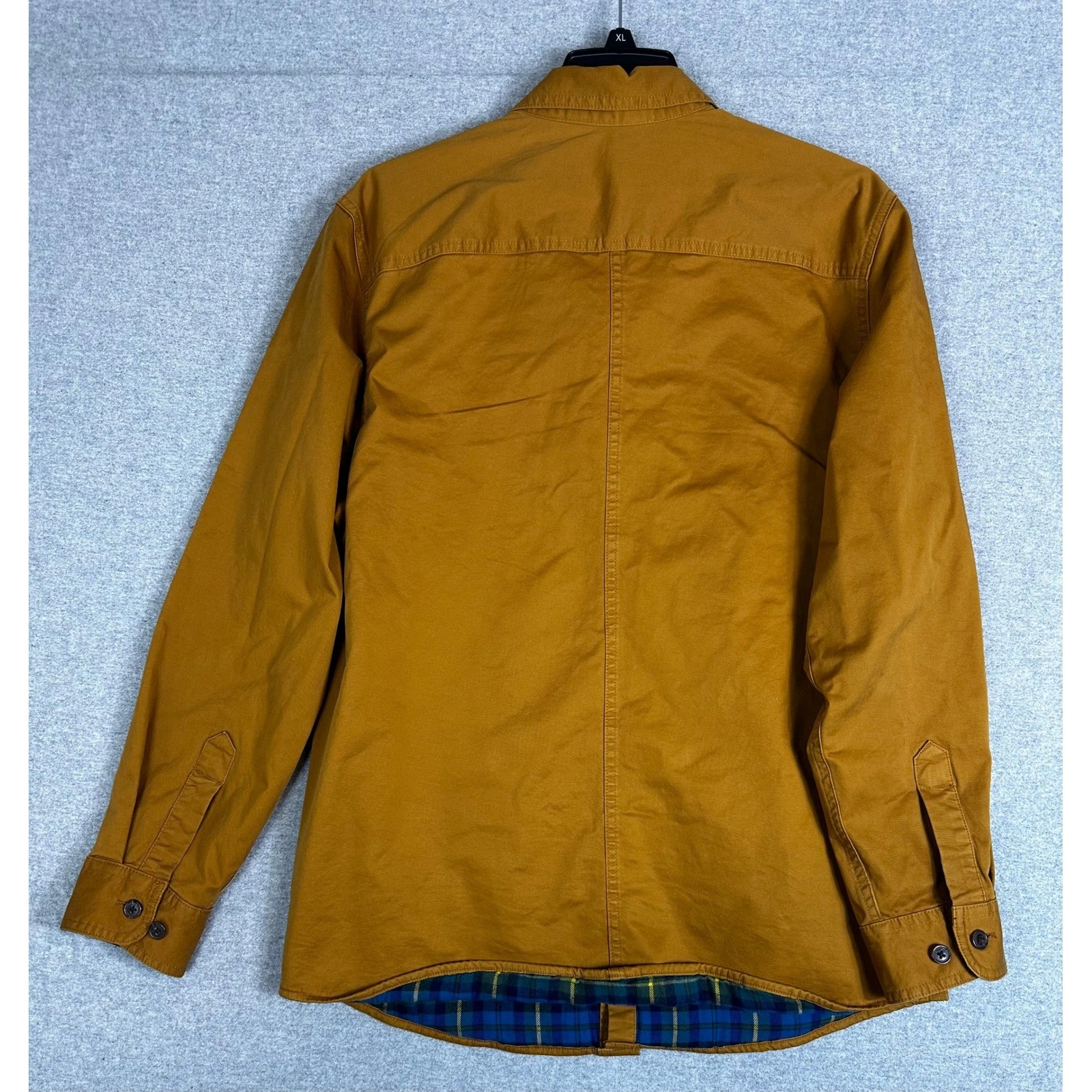 Lands End Shirt Jacket Mens M Brown Flannel Blacket Lined Canvas Shacket - product detail image 3