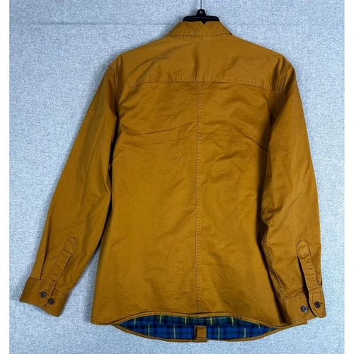 Lands End Shirt Jacket Mens M Brown Flannel Blacket Lined Canvas Shacket image 3