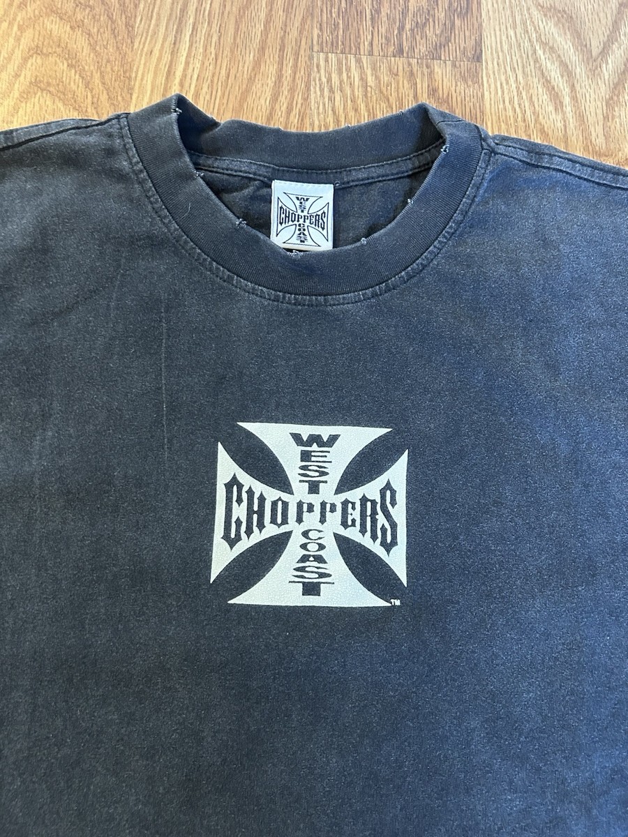 NEW Distressed West Coast Choppers Shirt Black Fade Mens Large | eBay